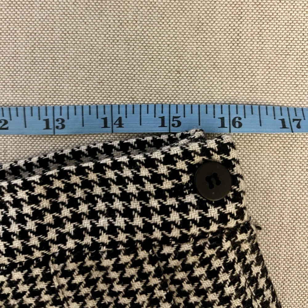 Vtg Houndstooth Wool Blend Skirt Women 16 Pleated Preppy Academia Schoolgirl - Picture 9 of 10